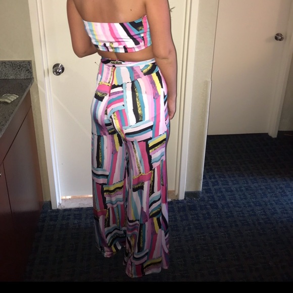 Retro Colorful Matching Separates Bellbottom Set - Picture 2 of 7